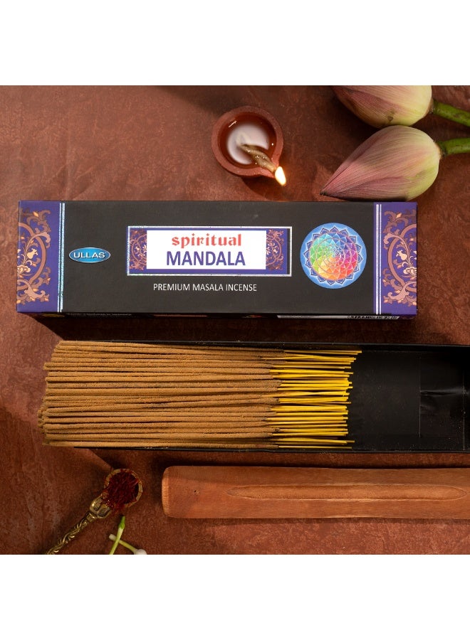 Ullas Spiritual Mandala Agarbathi Premium Masala Incense Sticks with Fresh Fragrance (80 sticks) With Stick Holder - Image 3